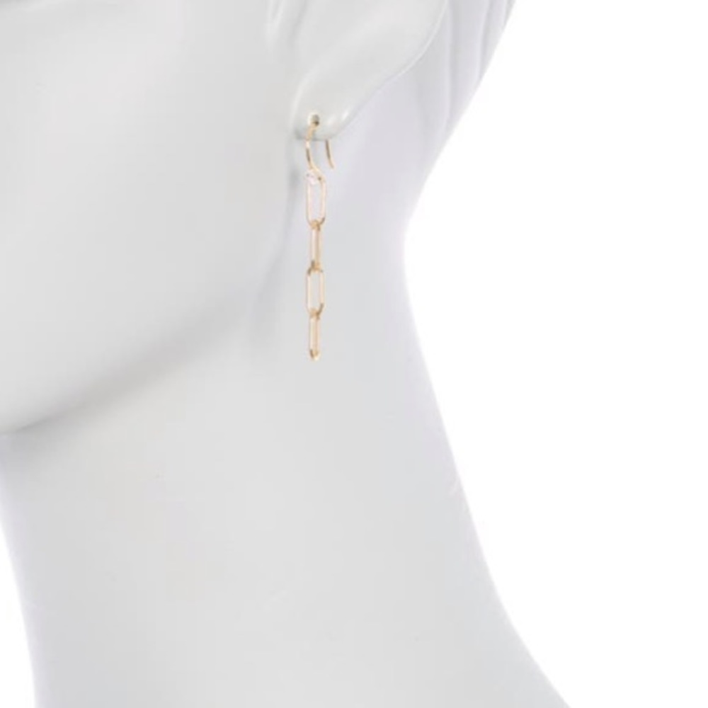 Nadri Lynx CZ Link Linear Earrings - Picture 4 of 5